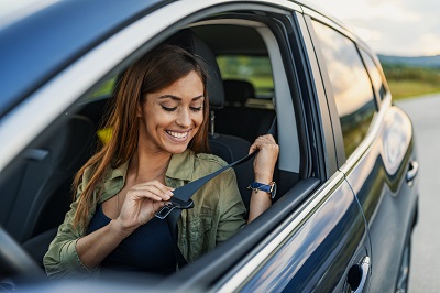 woman in car